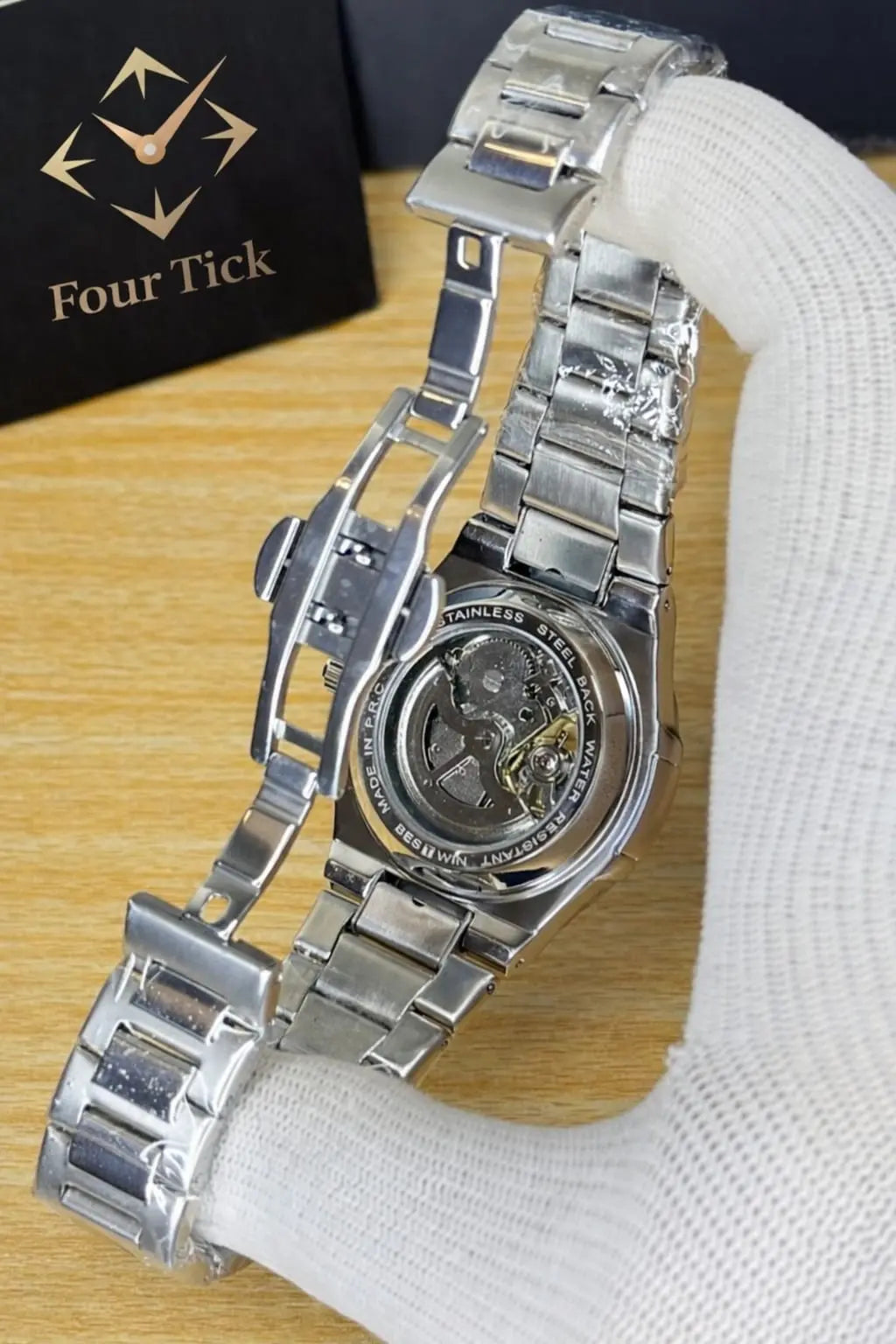 Bestwin Skeleton Automatic Mechanical Watch Four Tick