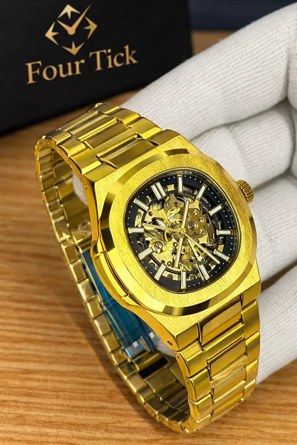 Bestwin Skeleton Automatic Mechanical Watch Four Tick