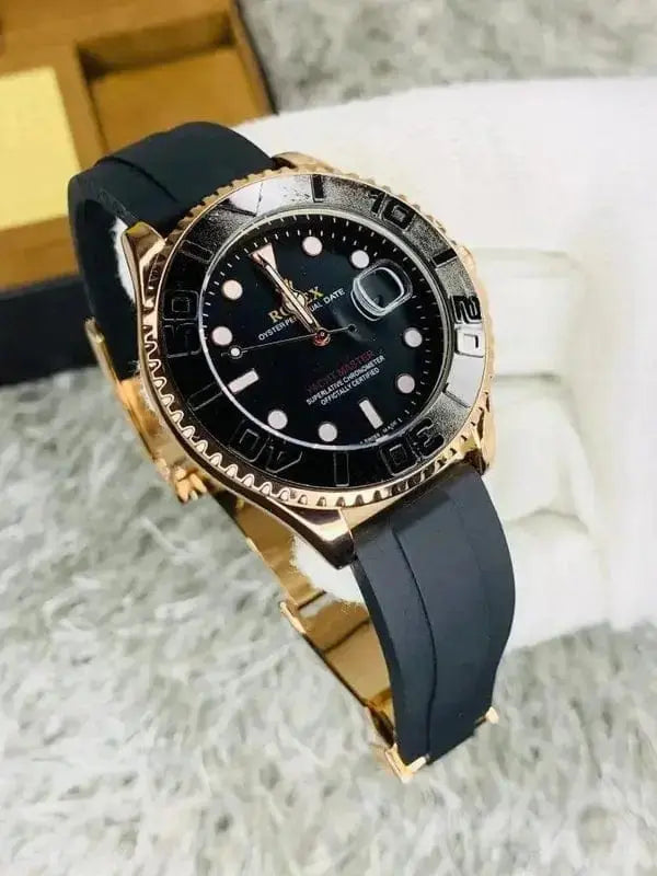 Luxury Rolex Yacht-Master – Premium Black & Gold Edition - Four Tick