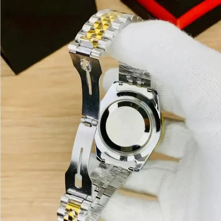 Rolex GMT Master II – Dual Tone Stainless Steel Chain Watch for Men Four Tick