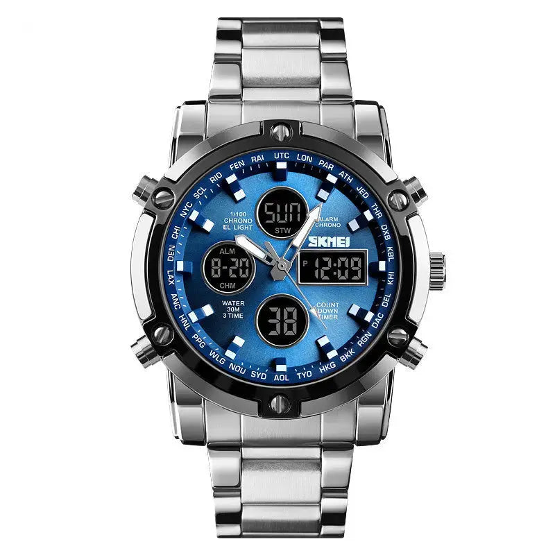 TOKDIS Men’s Luxury – Digital Sports Watch, Stainless Steel Edition - Four Tick