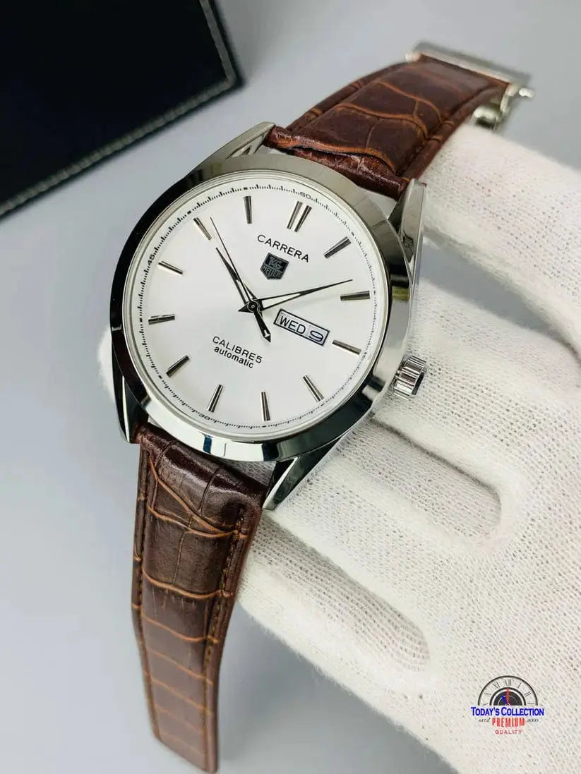 Tag Heuer Carrera – Master Lock Day & Date Watch | Leather Strap | Four Tick
