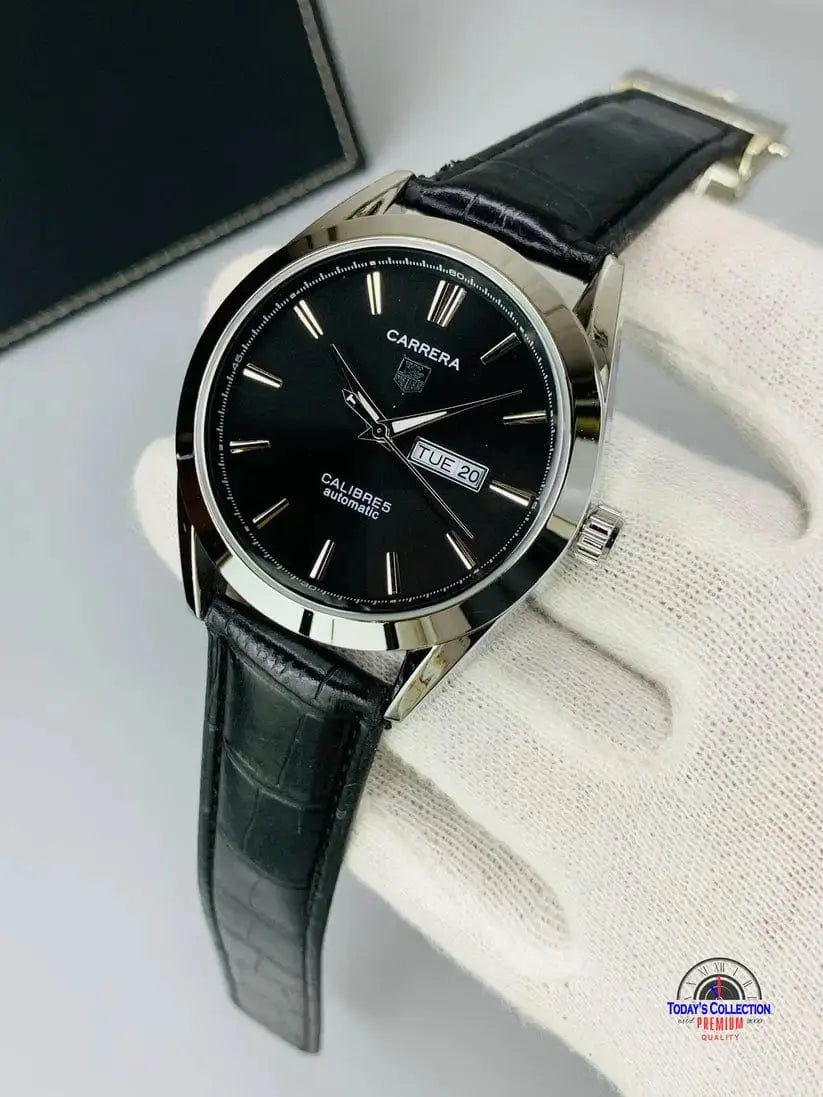 Tag Heuer Carrera – Master Lock Day & Date Watch | Leather Strap | Four Tick