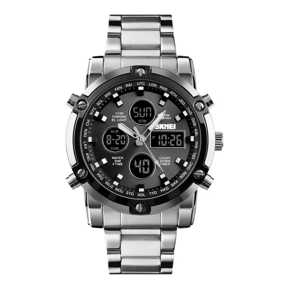 skmei 1389 – Digital Sports Watch, Stainless Steel Edition Sevtech