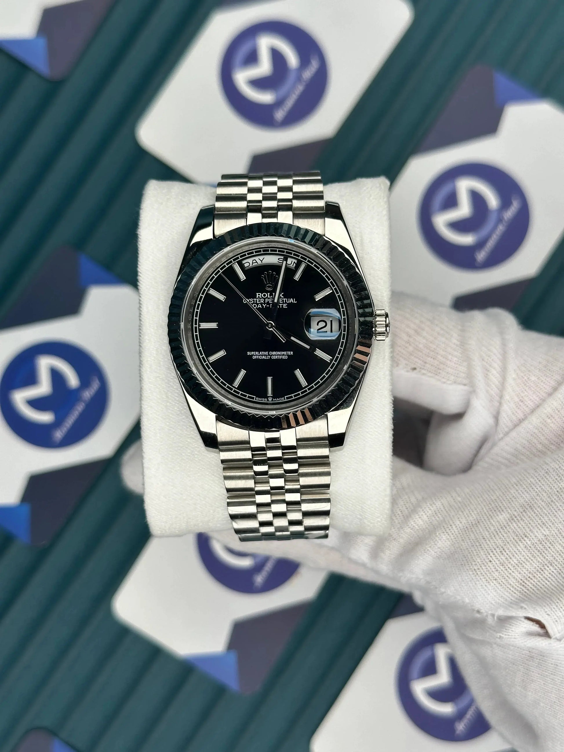 Rolex  Day-Date  Stainless Steel Chain Watch for Men Four Tick